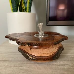 Wooden Oil Lamp Decor Antique